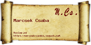 Marcsek Csaba névjegykártya